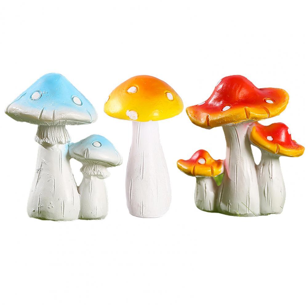 Desktop Ornament Realistic Looking Creative Resin Mini Artificial Mushroom Statue-xinru