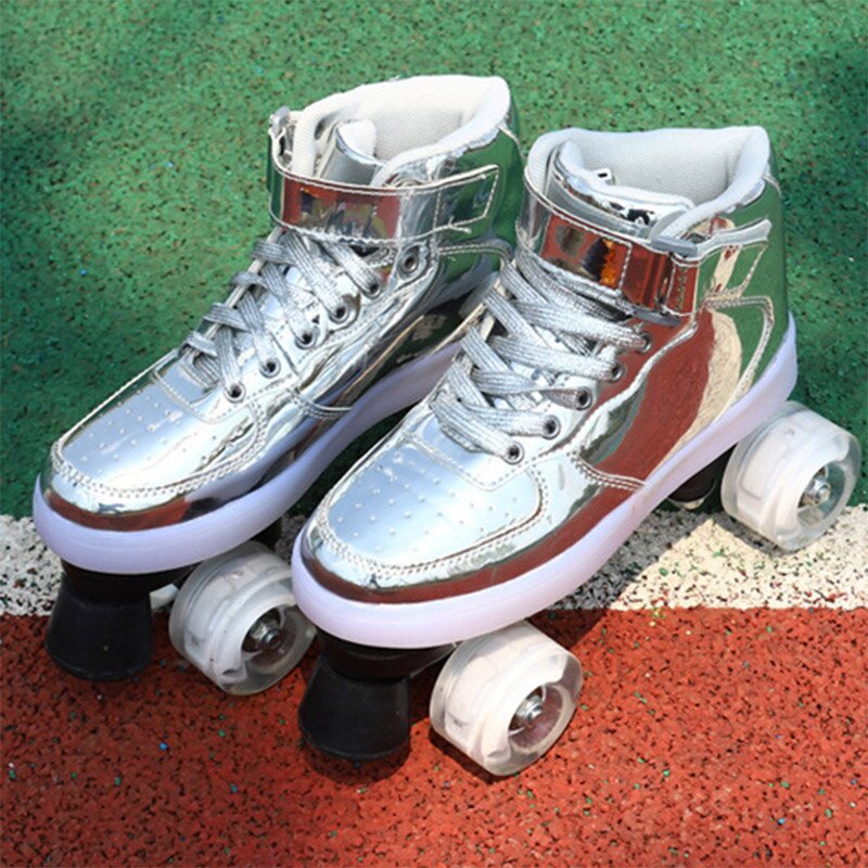 USB Charged LED Shinny Roller Skates-xinru shop