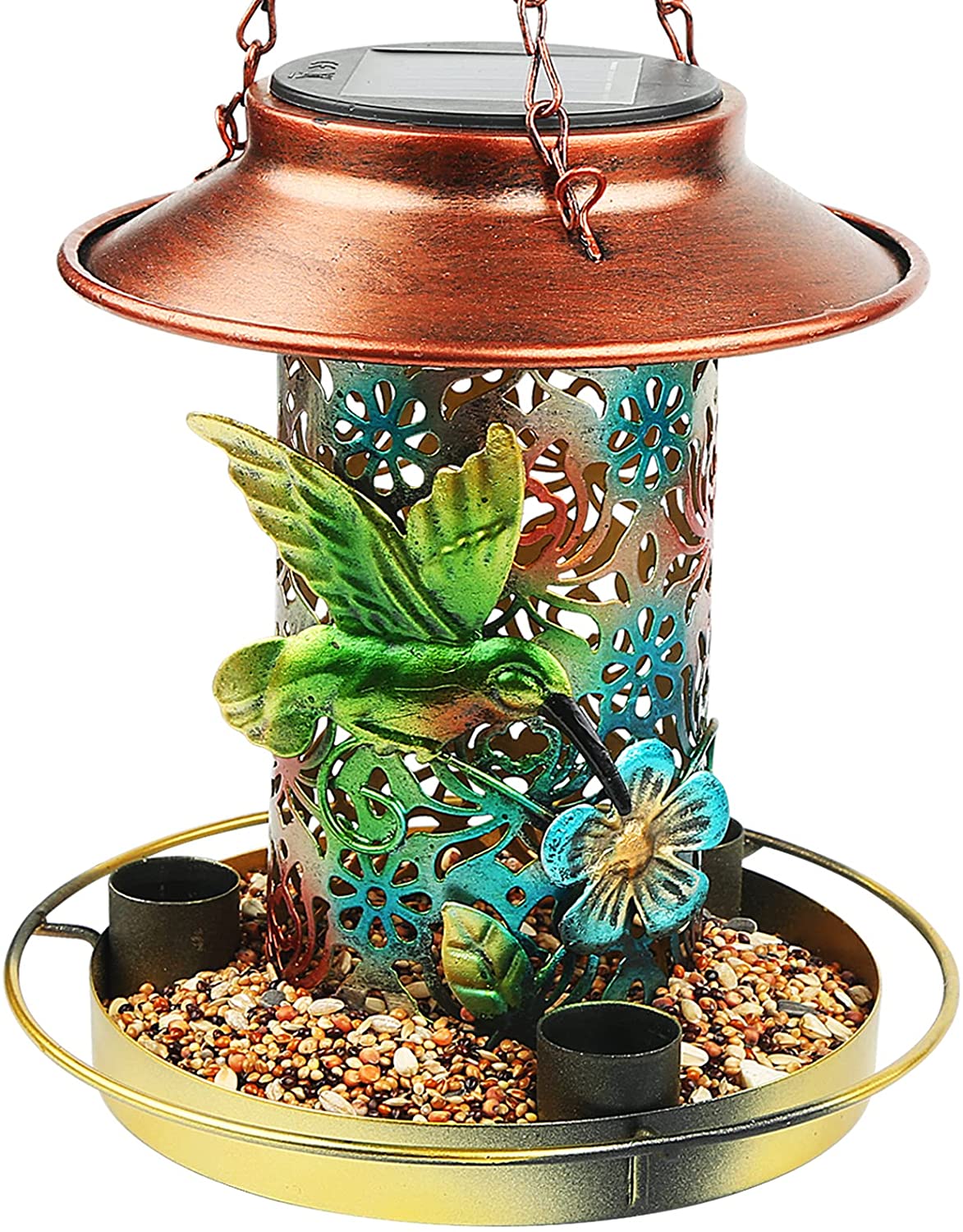 Outdoor Hanging Waterproof Solar Powered Bird Feeder-xinru