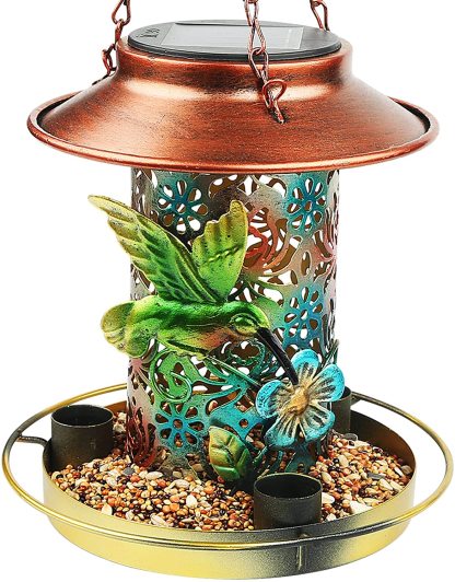 Outdoor Hanging Waterproof Solar Powered Bird Feeder-xinru