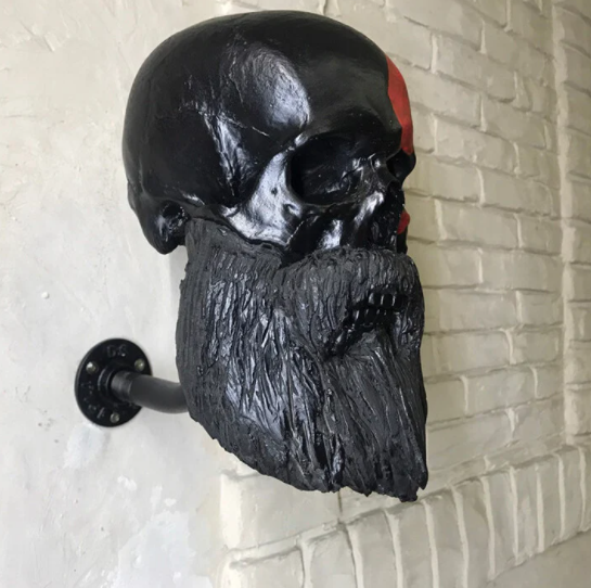 Motorcycle Helmet Skull With Beard Helmet Rack Gift For Bikers-xinru