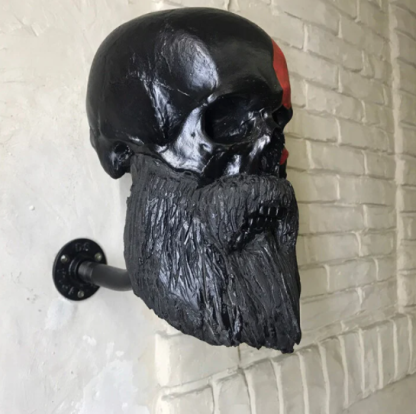 Motorcycle Helmet Skull With Beard Helmet Rack Gift For Bikers-xinru