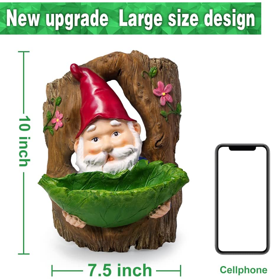 Garden Gnome Resin Statue Bird Feeder-xinru