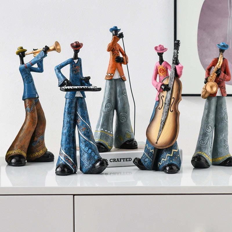 Resin Craft Music Band Statues For Decorations Creative People Ornaments-xinru