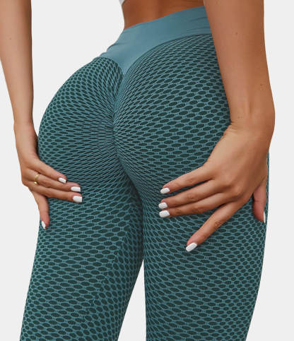 High Waisted Butt Lifting Honeycomb Leggings-xinru shop