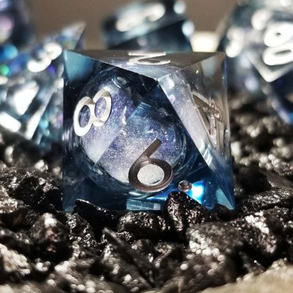 Winter Souls Liquid Core Sharp Edge Resin Polyhedral Dice Set-xinru