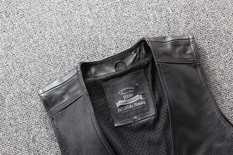 Motorcycle Chain Leather Vest-xinru shop