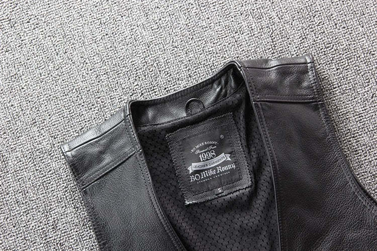 Motorcycle Chain Leather Vest-xinru shop