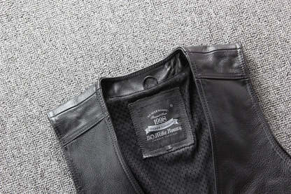 Motorcycle Chain Leather Vest-xinru shop