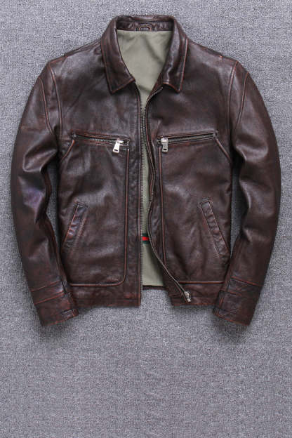 Casual Lapel Motorcycle Leather Jacket-xinru shop
