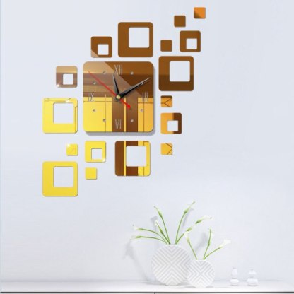 DIY 3d Large Wall Clocks Acrylic Mirror Stickers Oversize Home Decor-xinru