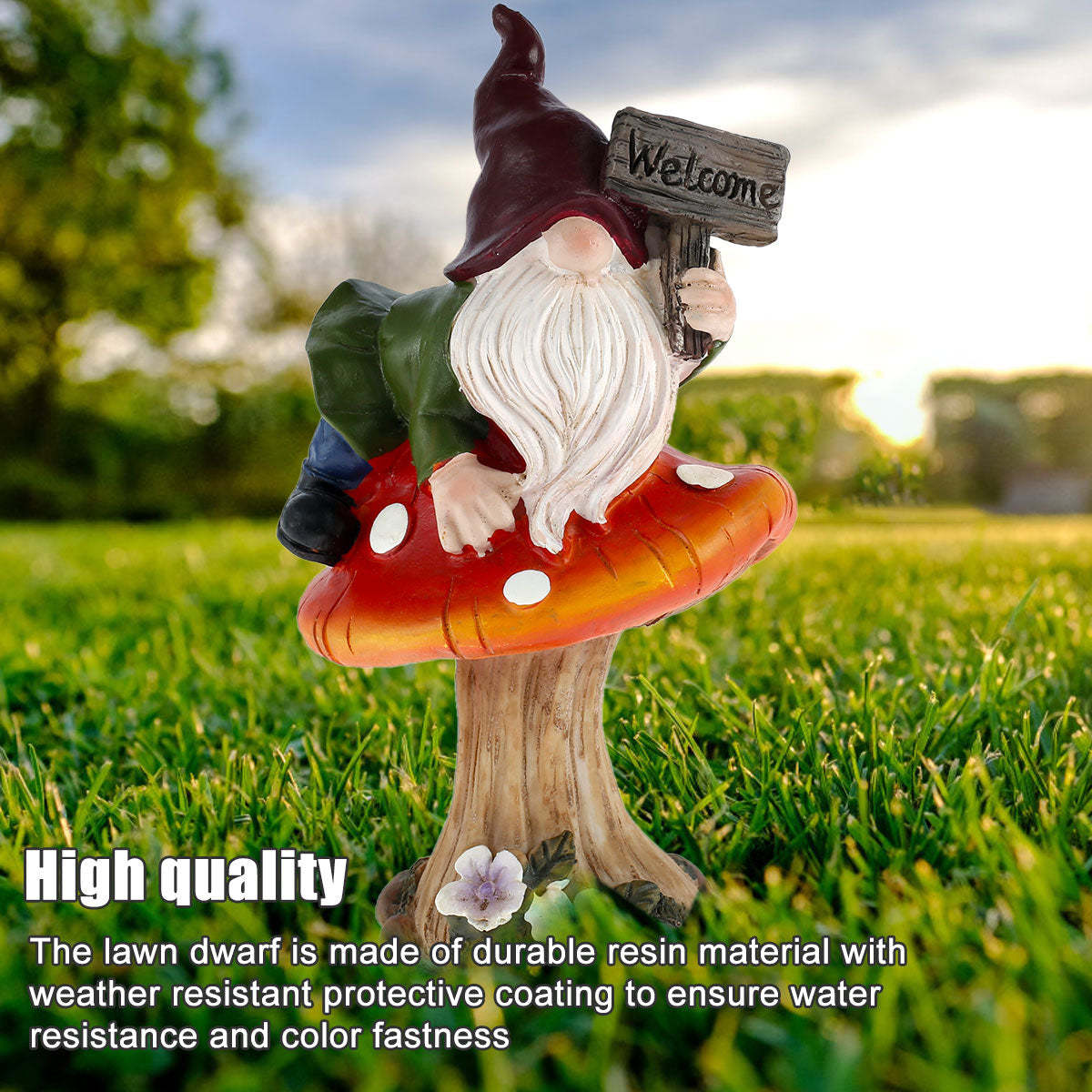 Gnomes Garden Decorations Sculptures Statues Decor Figurine Mushrooms Gift-xinru