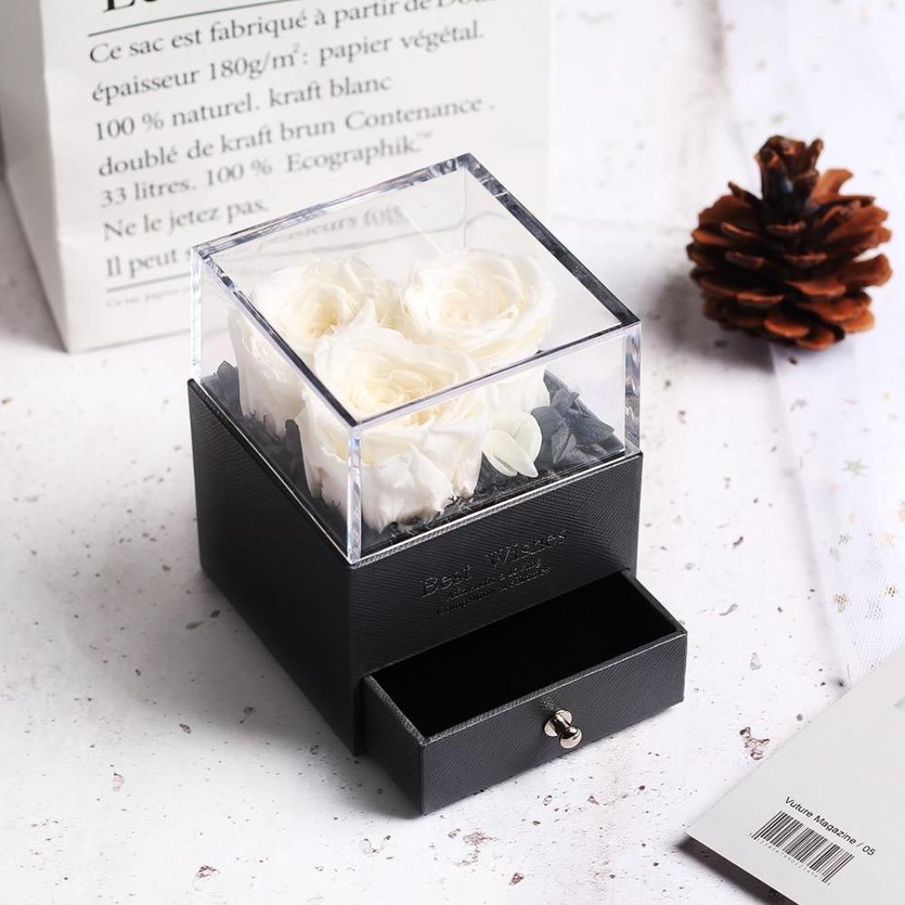 Immortal Preserved Rose Teddy Bear Box Display-xinru