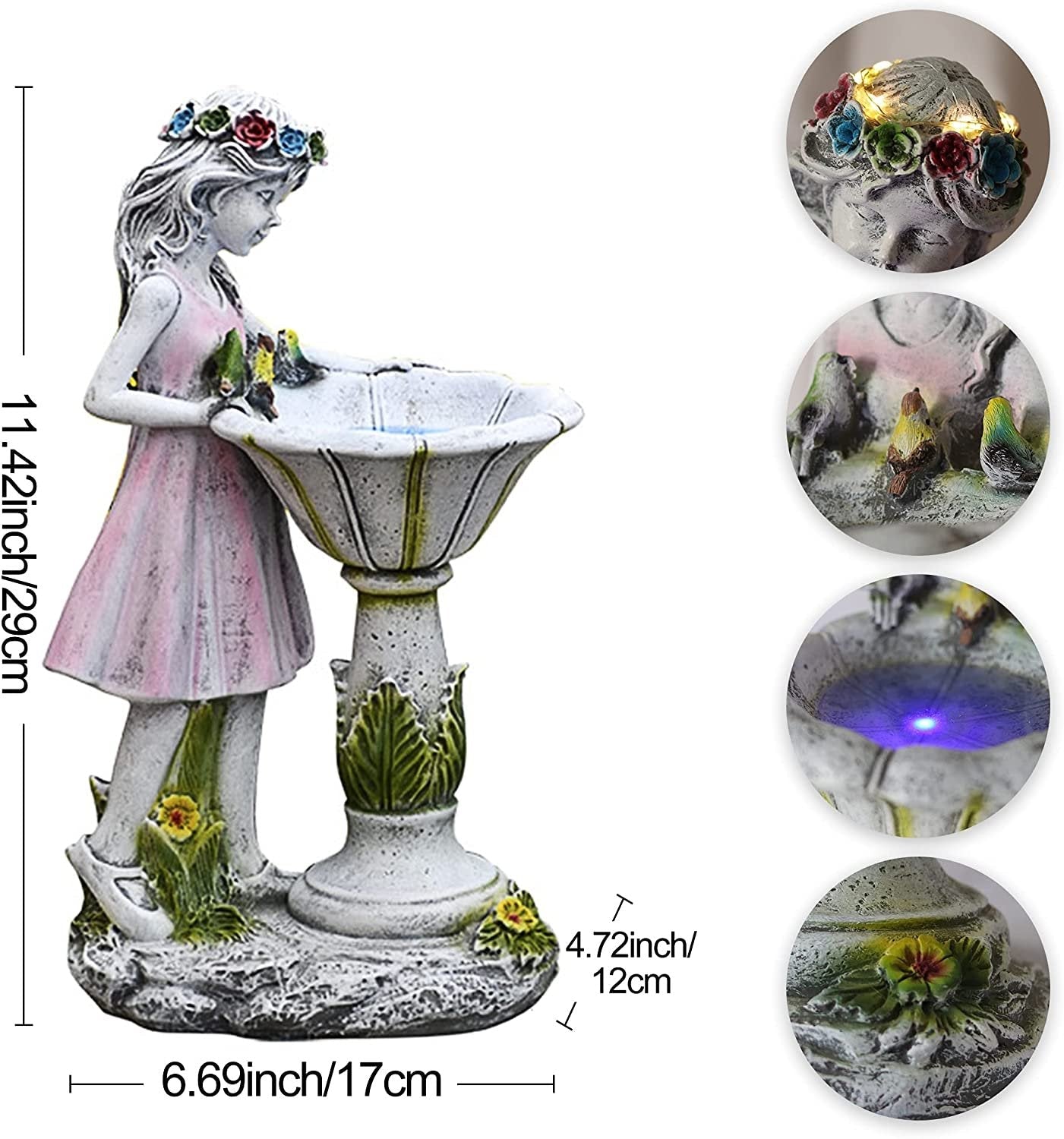Fairy Garden Statue, Solar Garden Angel Figurine Outdoor Decoration-xinru