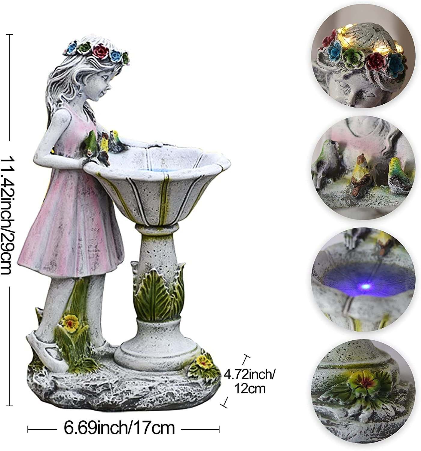 Fairy Garden Statue, Solar Garden Angel Figurine Outdoor Decoration-xinru