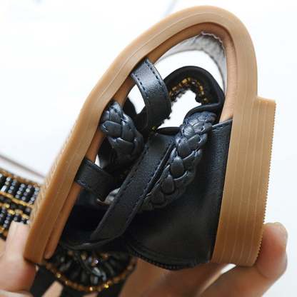 Summer Bohemia Soft Wedge Sandals For Women Beach Shoes-xinru