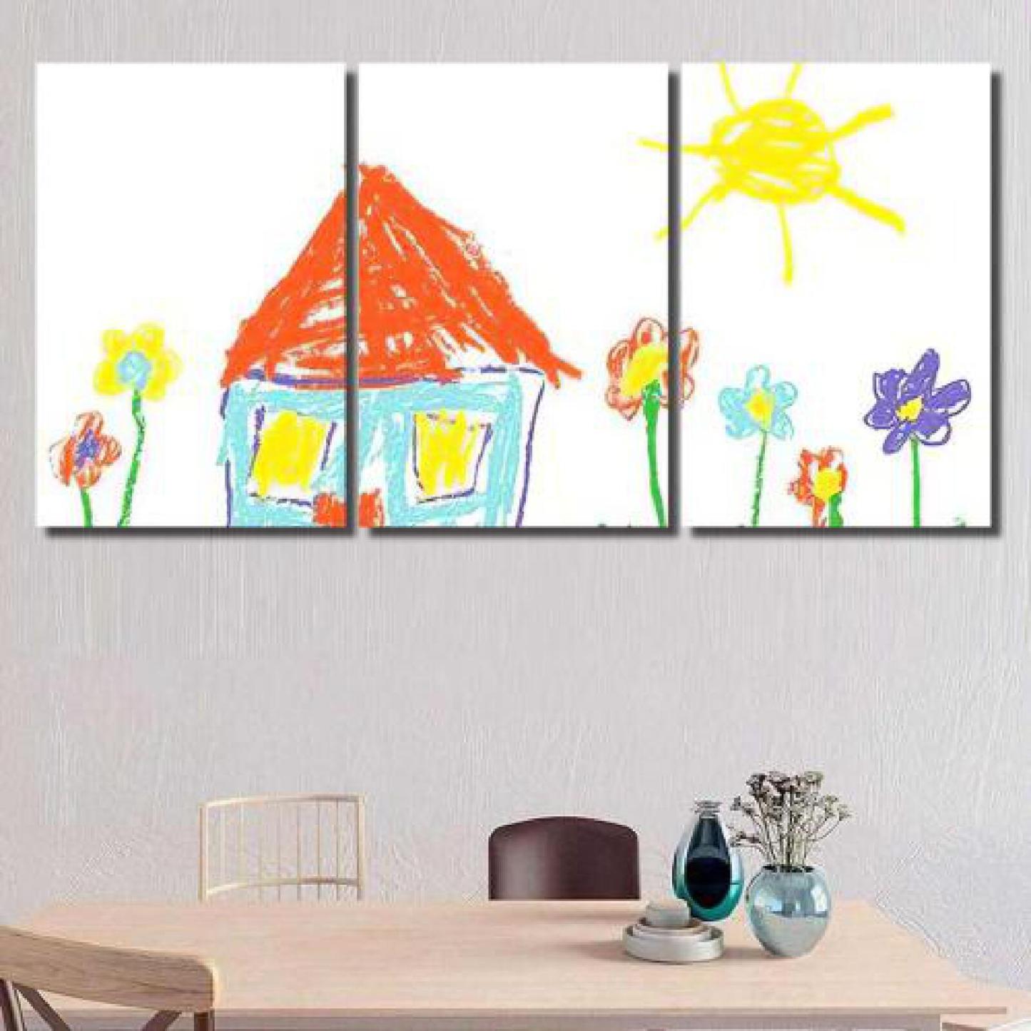 Wax Crayon Like Childs Hand Drawn-xinru shop