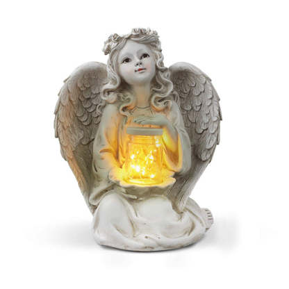 Guardian Angel Garden Statue Solar Lights Decorations-xinru