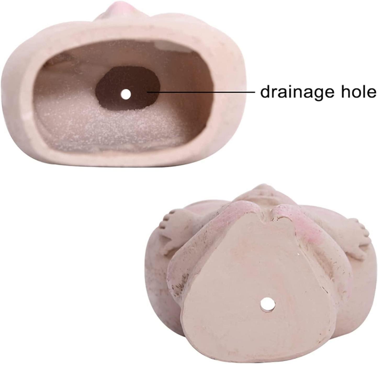 Face Flower Pot Head Planter Pot Succulent Planter Resin Decor-xinru