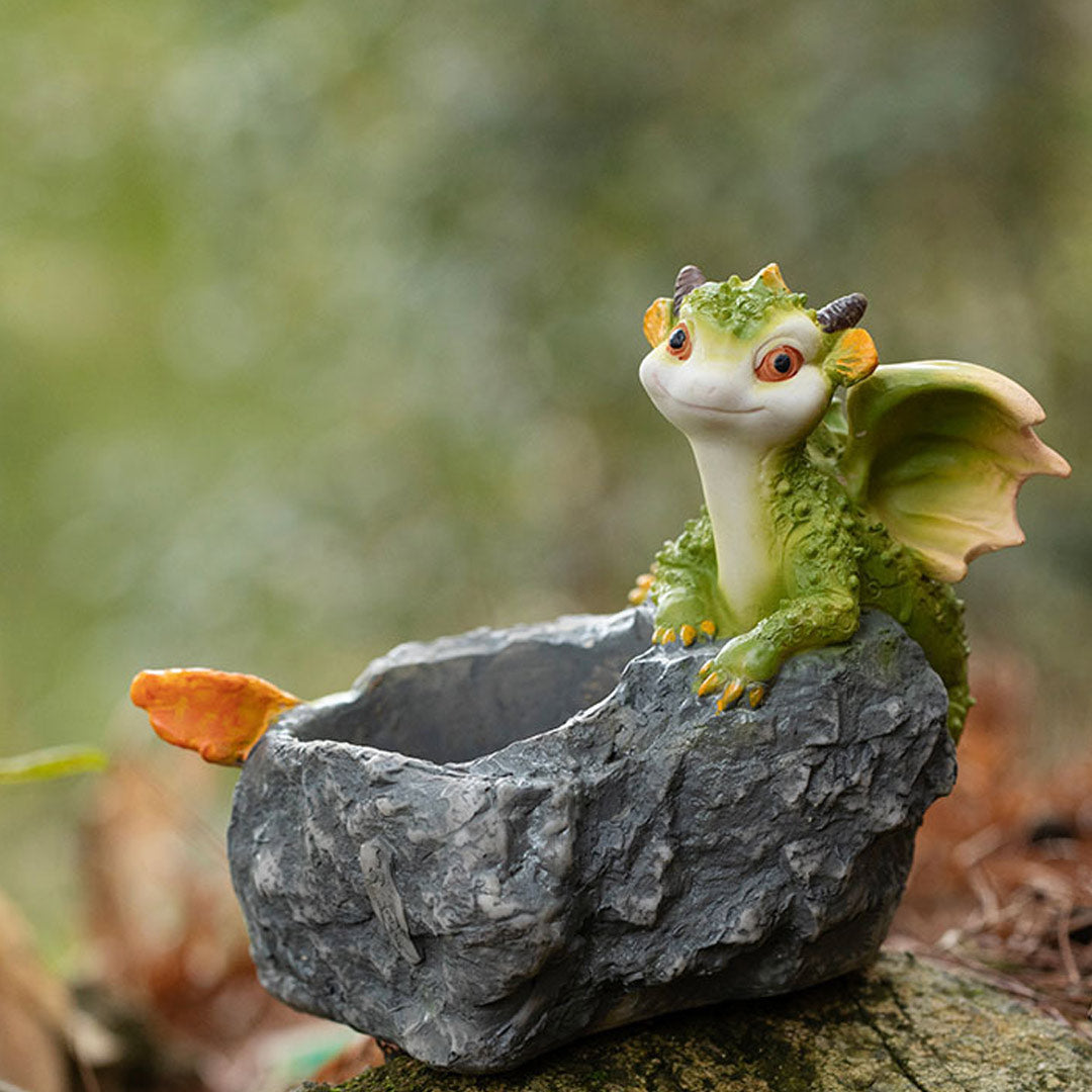 Creative Cute Cartoon Little Dinosaur Flower Pot Resin Simulation Animal Decoration-xinru