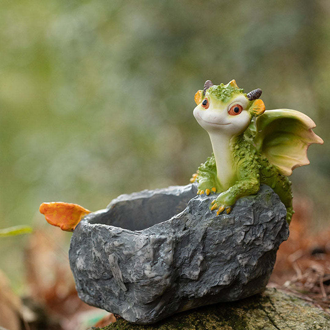 Creative Cute Cartoon Little Dinosaur Flower Pot Resin Simulation Animal Decoration-xinru