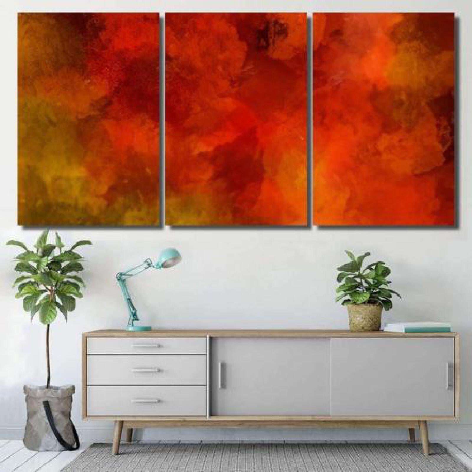 Art Abstract Painted Red Orange-xinru shop
