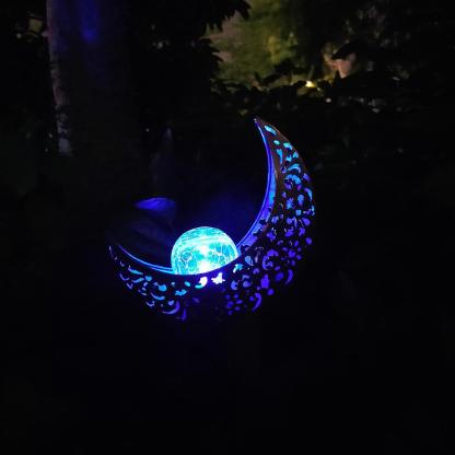 Solar Moon Crackle Garden Decor Light-xinru shop