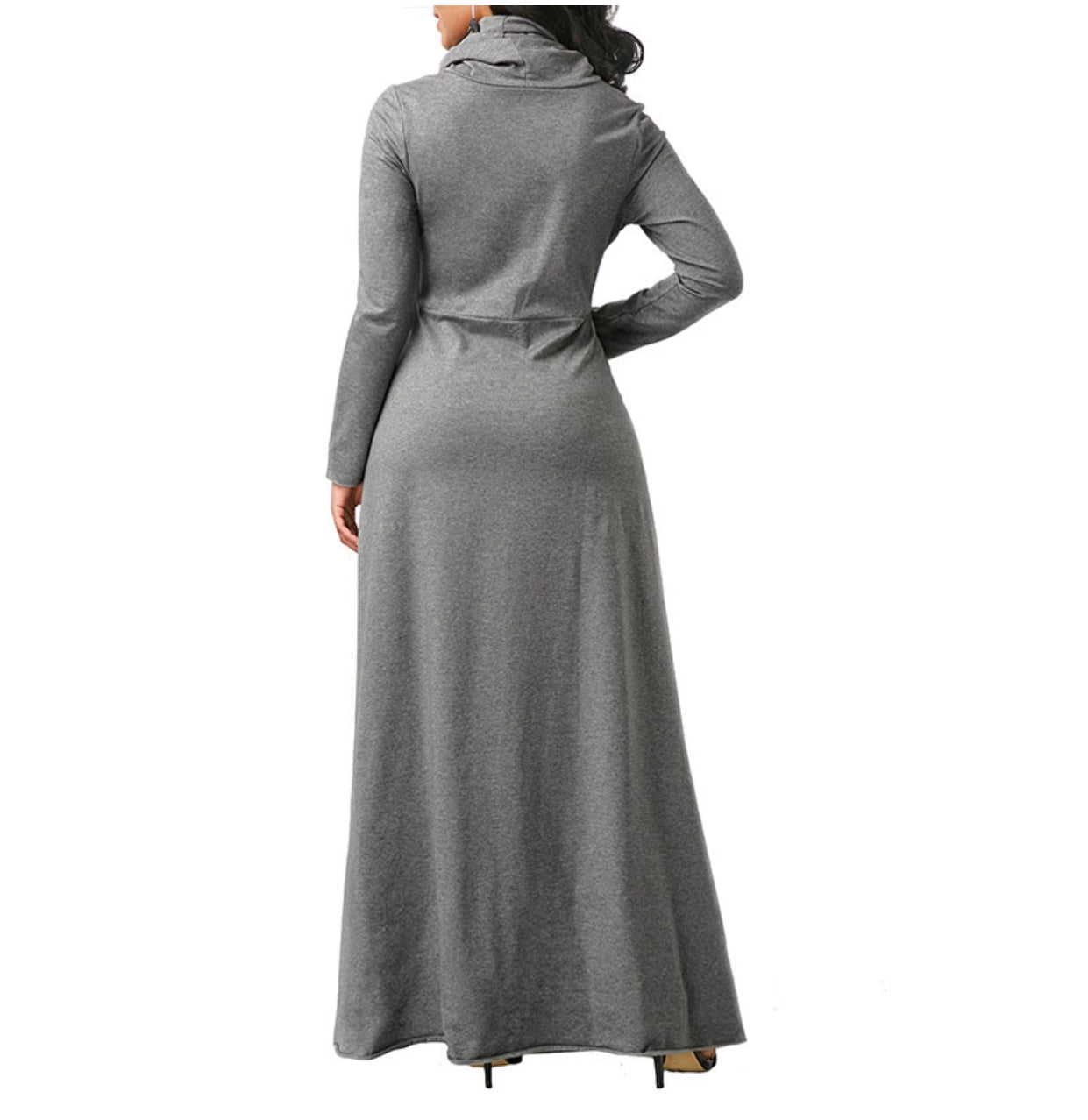 Casual Turtleneck Long Sleeve Dress Muslim Eid Gift-xinru