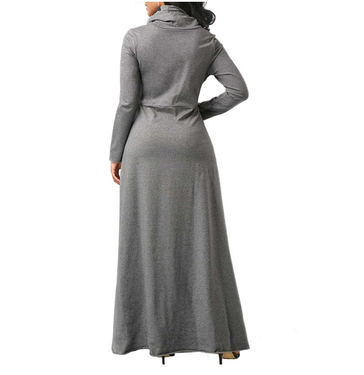 Casual Turtleneck Long Sleeve Dress Muslim Eid Gift-xinru