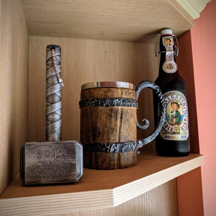 Viking Wooden Barrel Stainless Steel Resin Mug-xinru