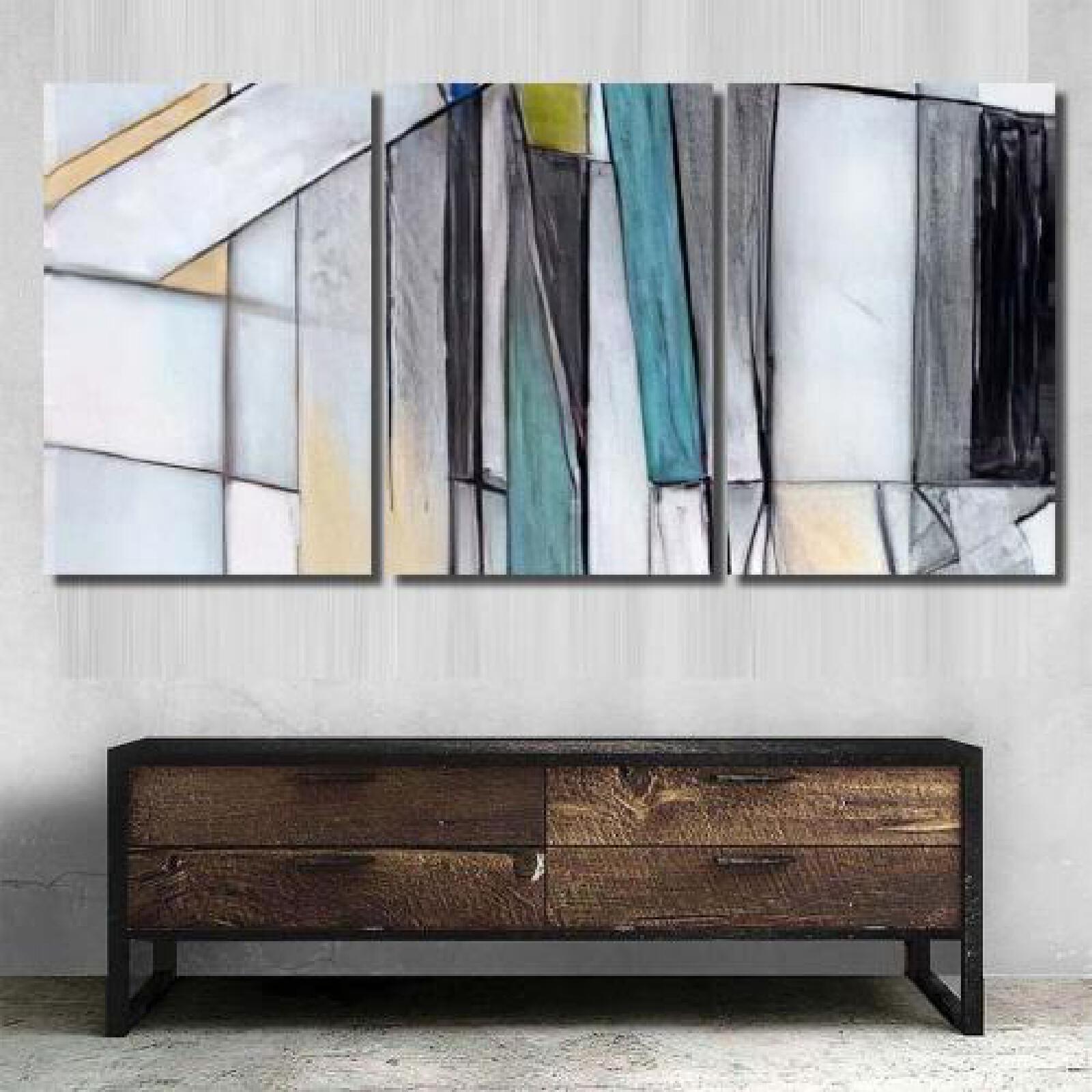 Charcoal Pastel Study Abstract Painting Geometric-xinru shop