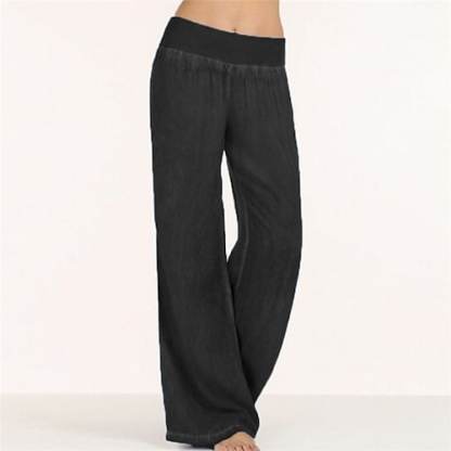 Women's High Waist Elastic Waistband Palazzo Wide Leg Yoga Pants-xinru