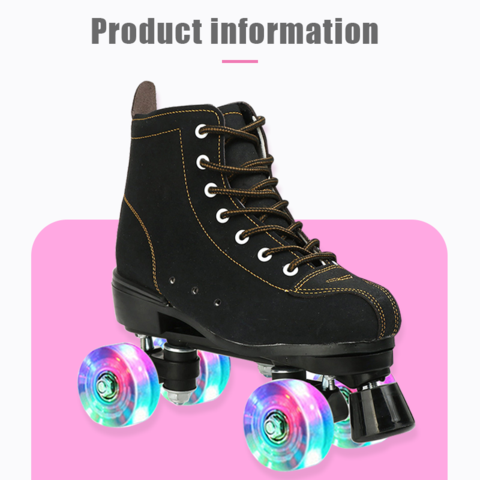 Cowhide Roller Skates light-up wheels