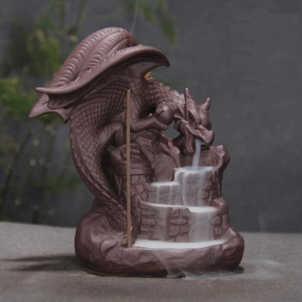 Mystic Dragon Waterfall Down Flow Draft Incense Burner-xinru