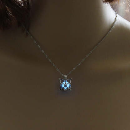Ladies Luminous Bead Butterfly Necklace-xinru