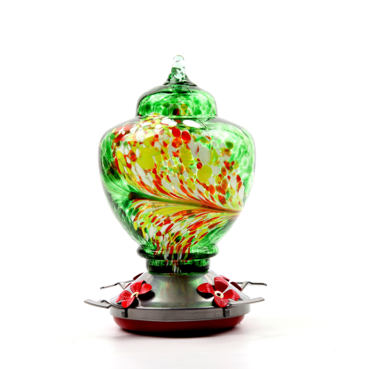 Hummingbird Feeders Hand Blown Glass Never Leak Rust Proof Bird 32oz-xinru