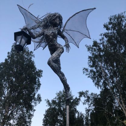 Garden Light Fairy Elf Sculpture with Flashlight Lantern-xinru