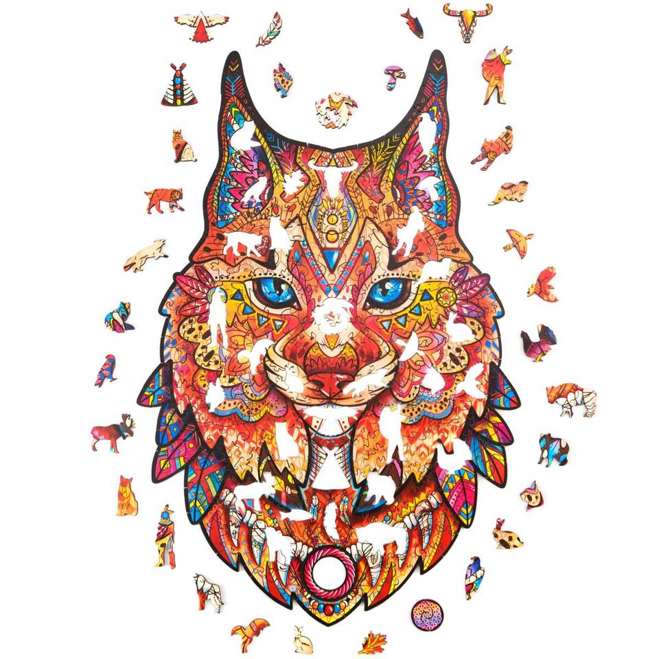 Gentle Lynx Wooden Jigsaw Puzzle With Box-xinru