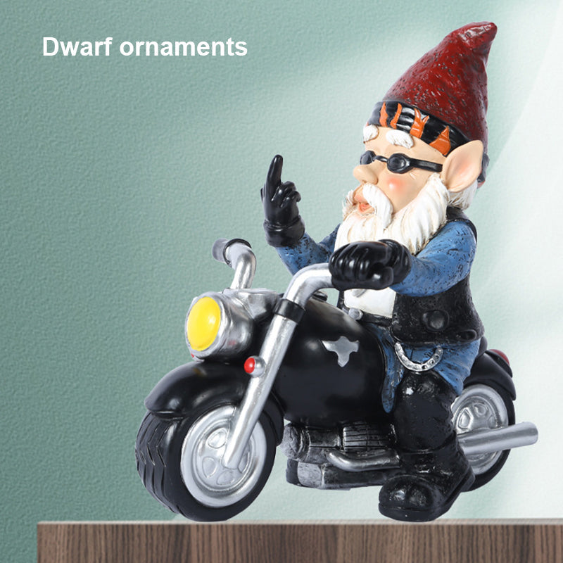 Garden Gnome Statue Ride A Motorcycle Funny Outdoor Gnome Statue-xinru