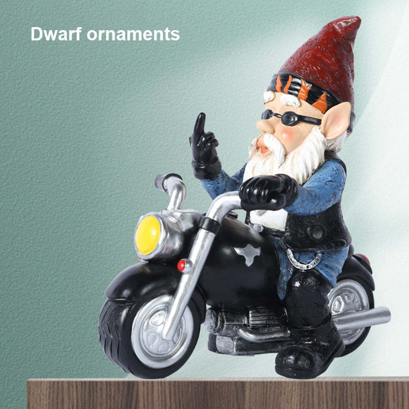 Garden Gnome Statue Ride A Motorcycle Funny Outdoor Gnome Statue-xinru