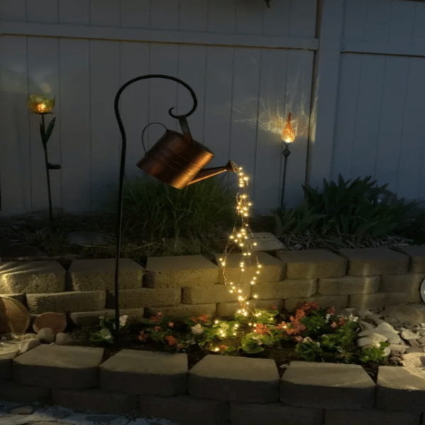Solar Waterfall Lights Outdoor Garden Decor Yard Romantic Atmosphere-xinru