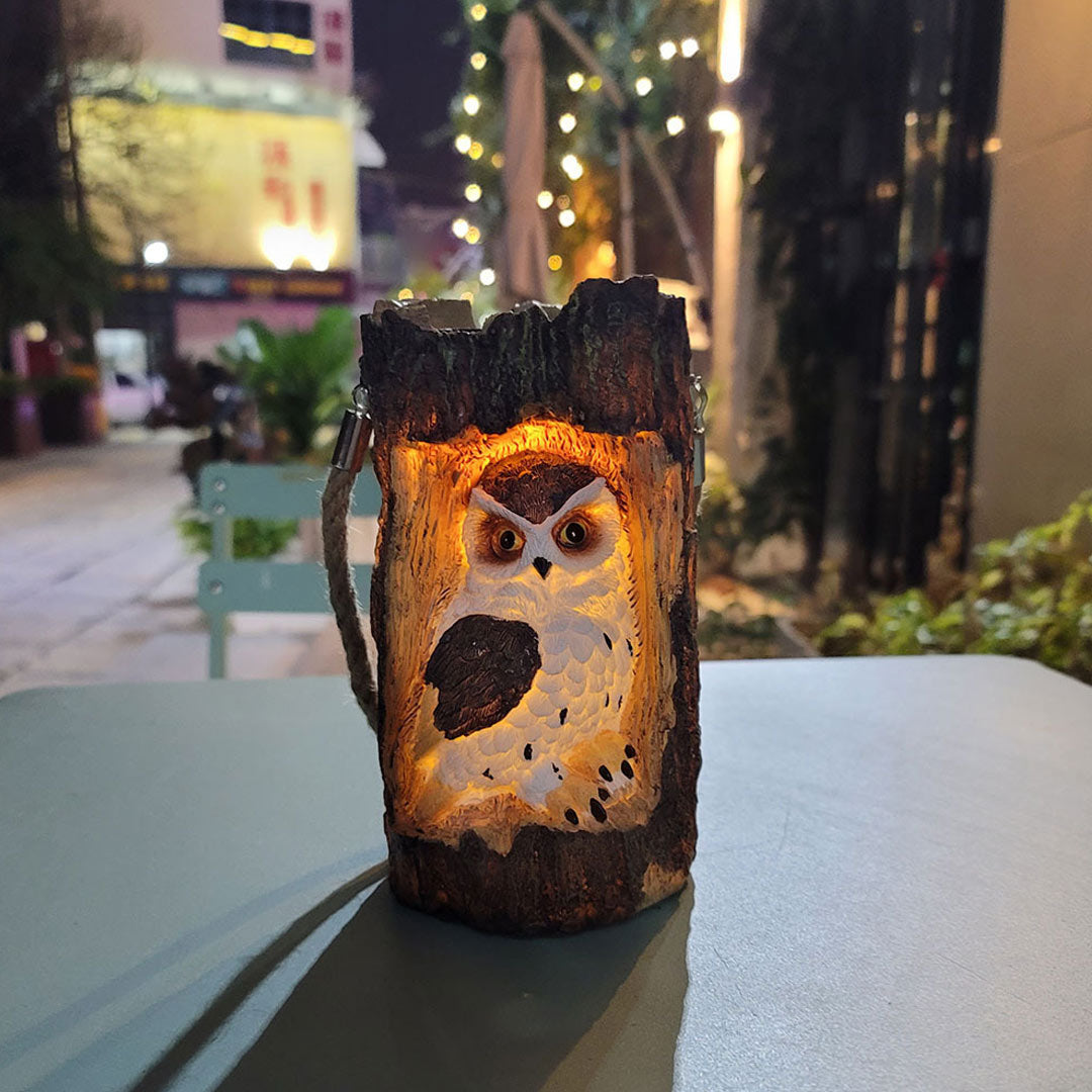 Solar Owl Garden Decorations LED Waterproof Hanging Lanterns-xinru