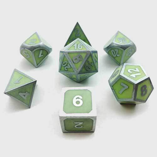 Glow In The Dark Metal Polyhedral Dice Set-xinru
