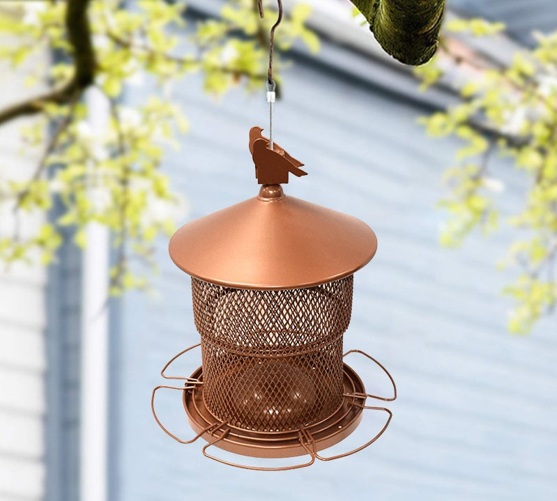 Retractable Metal Large Wild Bird Feeder For Outdoor Hanging-xinru