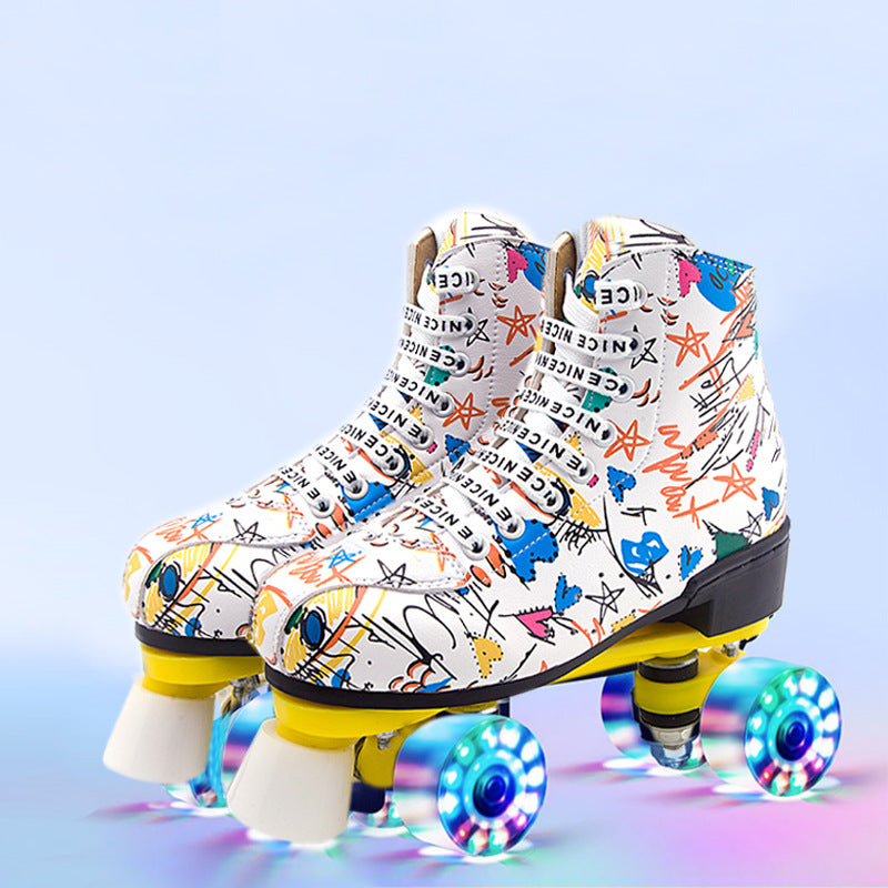 Colorful Graffiti Roller Skates-xinru shop