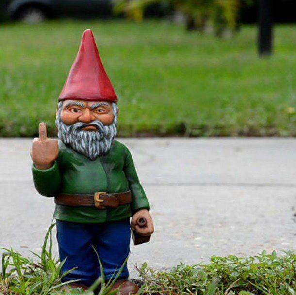 Erect Middle Finger Provocative Disdain Gnome Garden Decoration-xinru