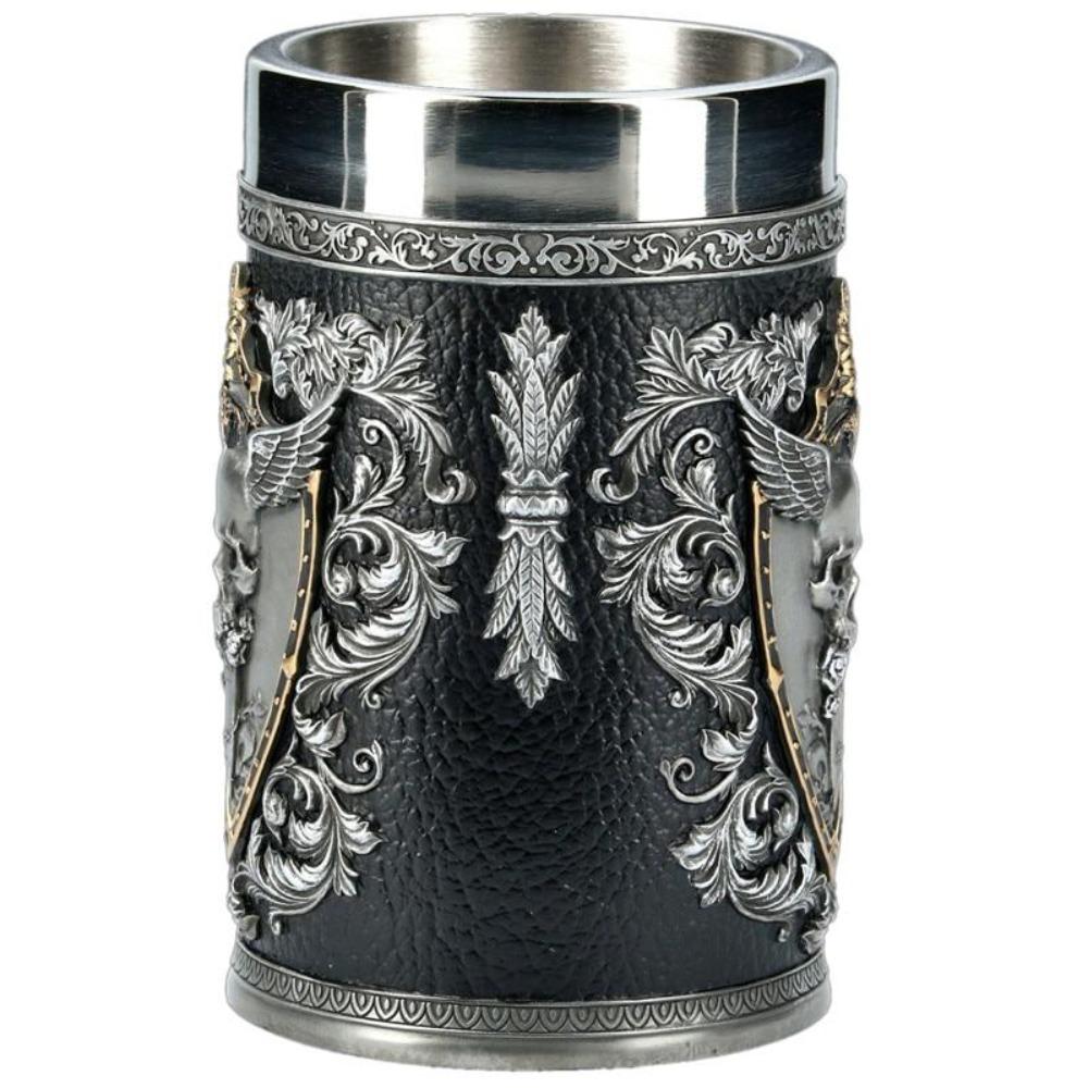 Viking 3D Warrior Skull Eagle Winged Sword Beer Mug Stein Tankard 更新-xinru