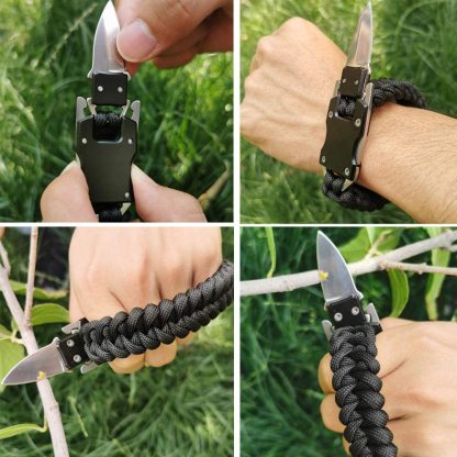 Adjustable Survival Paracord Bracelet Wrist Strap-xinru