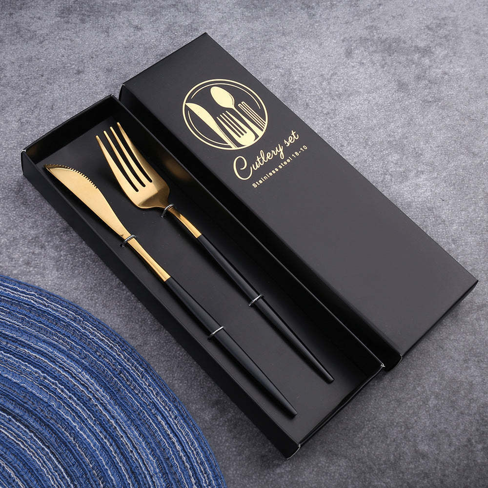 Stainless Steel Portuguese Chopsticks Spoon Fork Knife Western Tableware-xinru