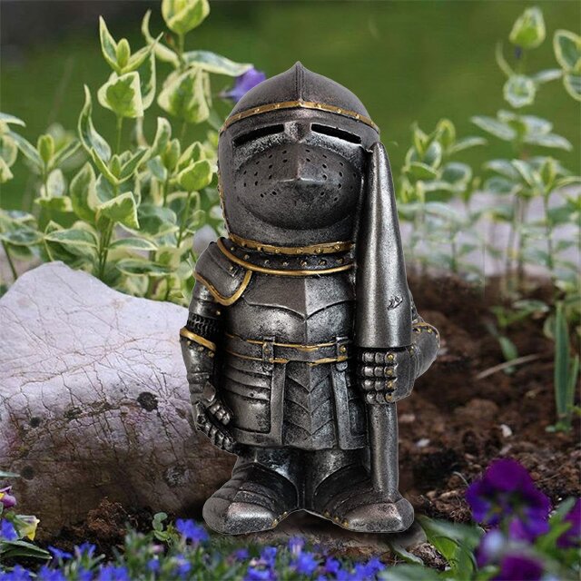 Knight Gnome Guard Resin Sculpture Ornament-xinru